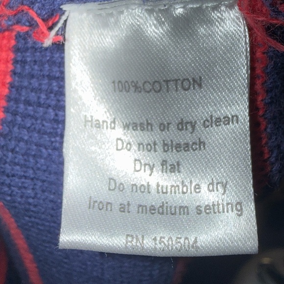 Girls Classic Prep Navy & Red Stripe Wrap Cardigan | Size 10 - Picture 5 of 5